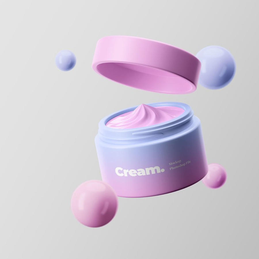 护肤品奶油罐样机