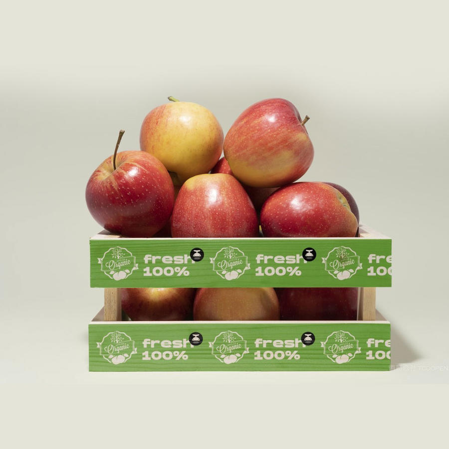 【1252期】苹果货堆绿色水果店品牌vi样机 (3)