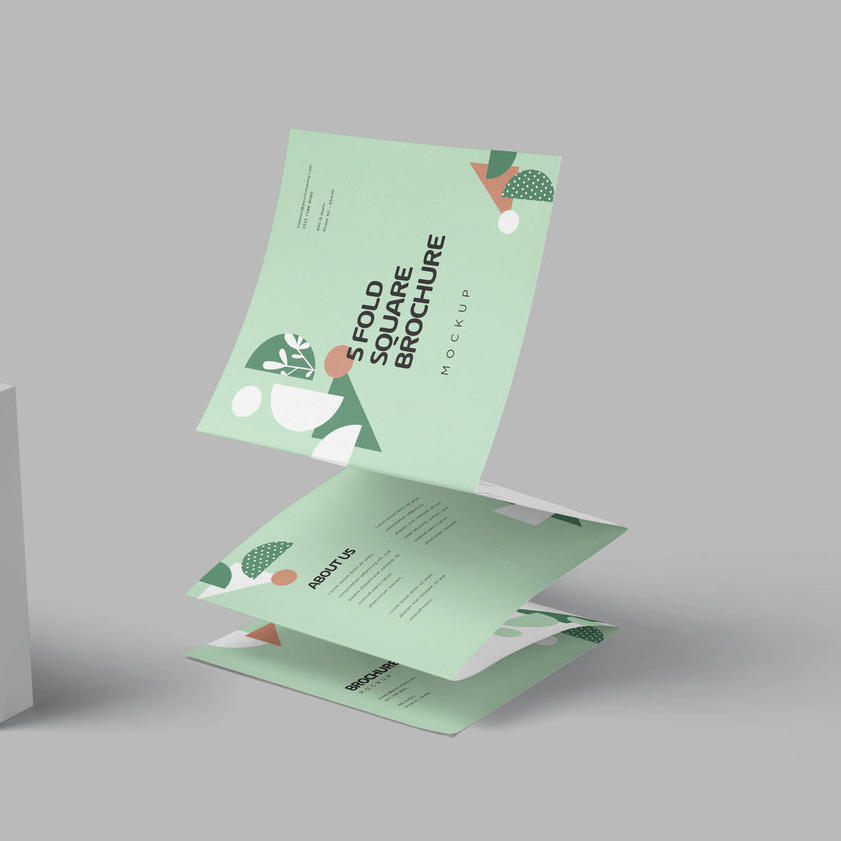 五折页宣传单折叠效果样机