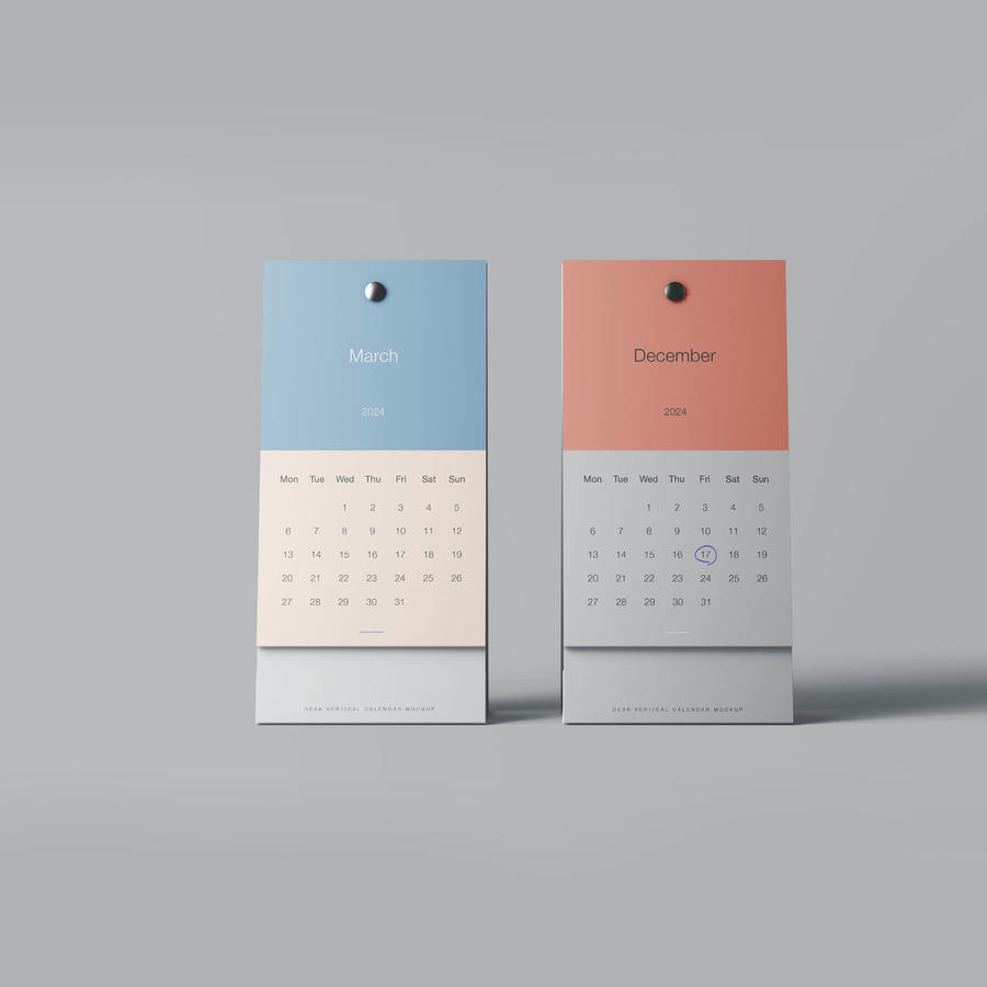 竖版a字形日历样机