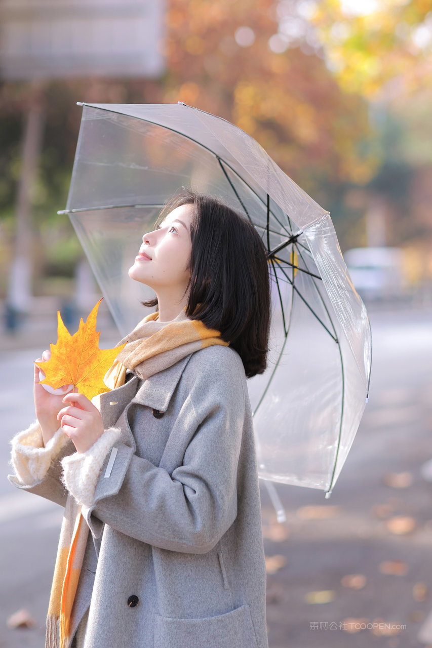 秋日物语女生唯美桌面壁纸图片