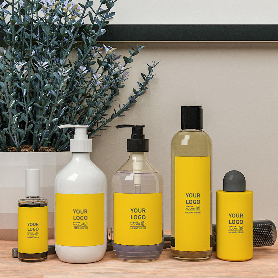 美容美发用品理发品牌logo场景vi样机