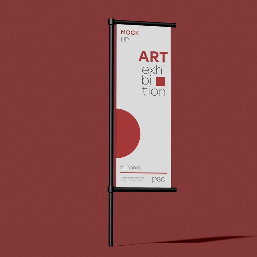 铁架旗帜广告牌样机