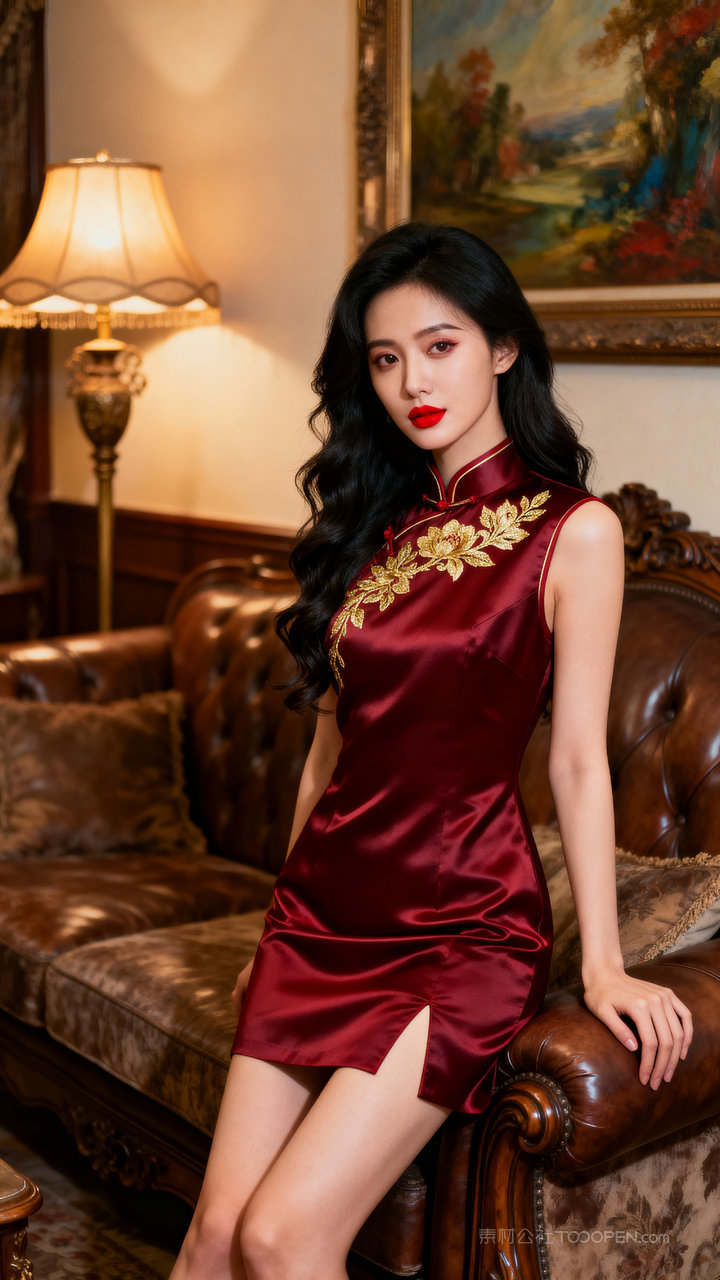 性感旗袍长腿国风女性美女模特气质