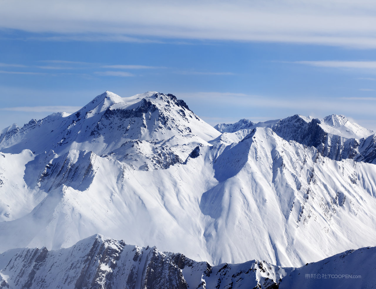 雪山雪景高清风景画图片
