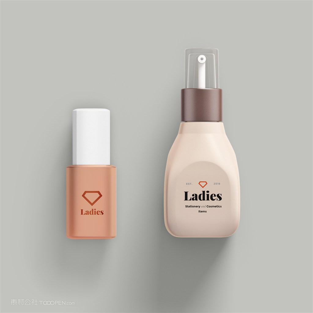 瓶子按压泵瓶化妆品包装样机素材