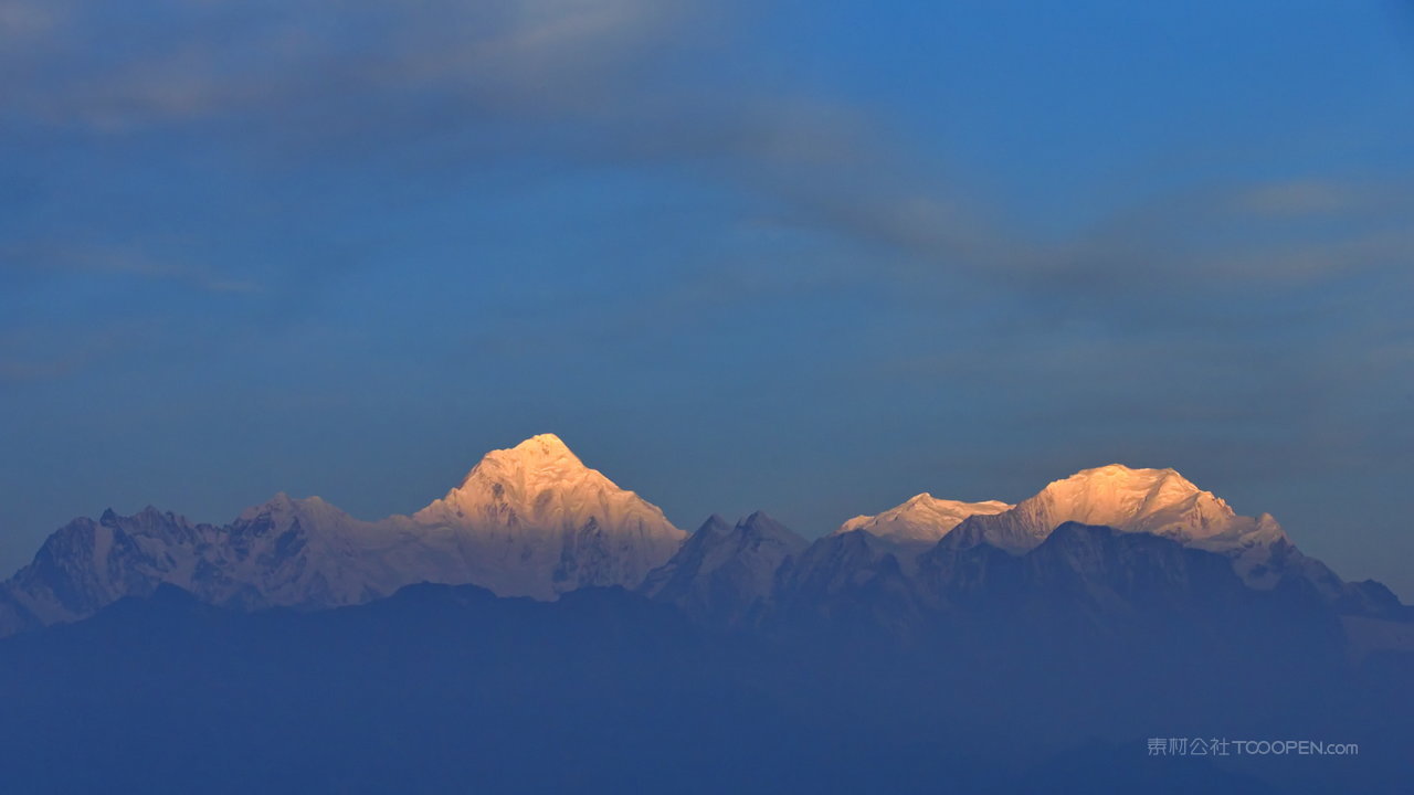 日照金山风景画图片