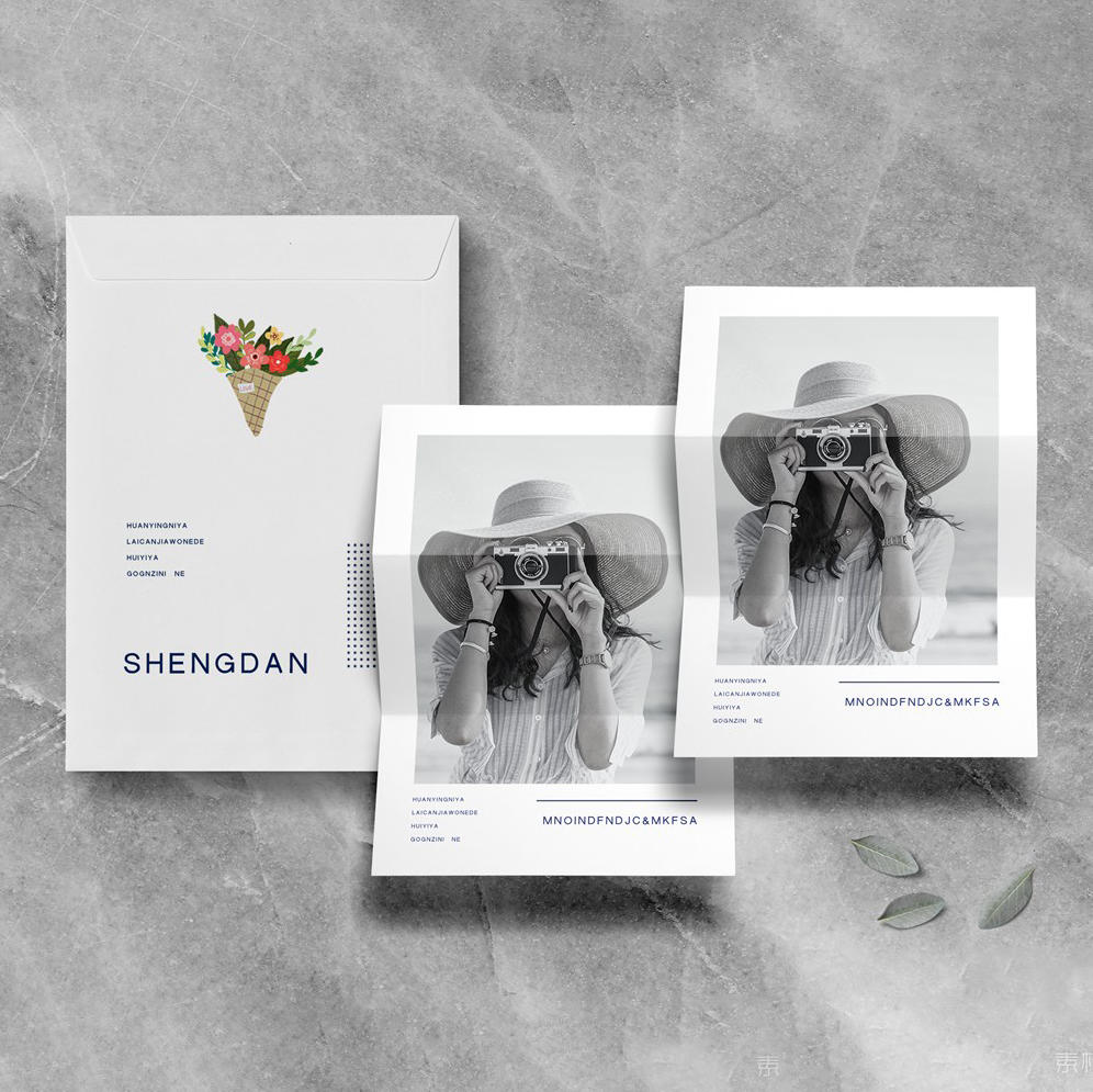 经典灰色大理石面上的文件袋折页样机