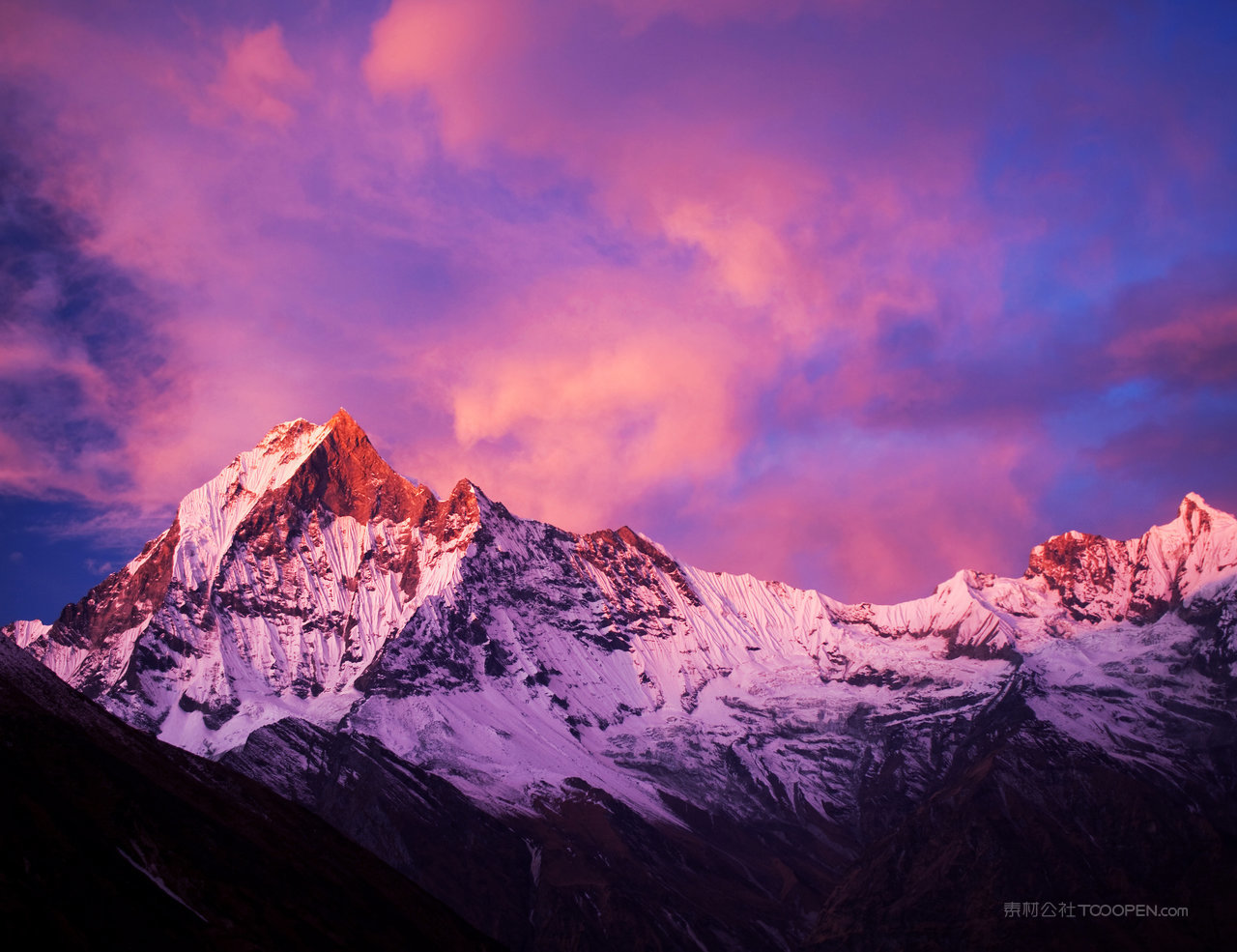 雪山雪景风景画图片素材