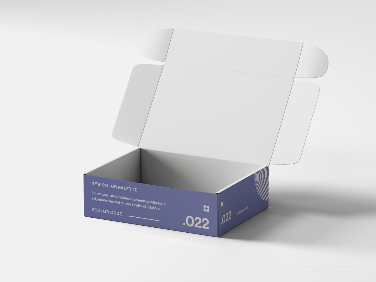 打开的折叠盒品牌文创企业ps产品包装盒样机