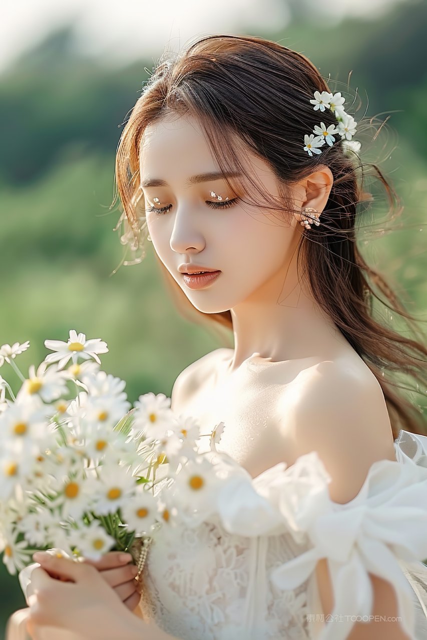 优雅彩妆美女女性优美少女年轻青春活力