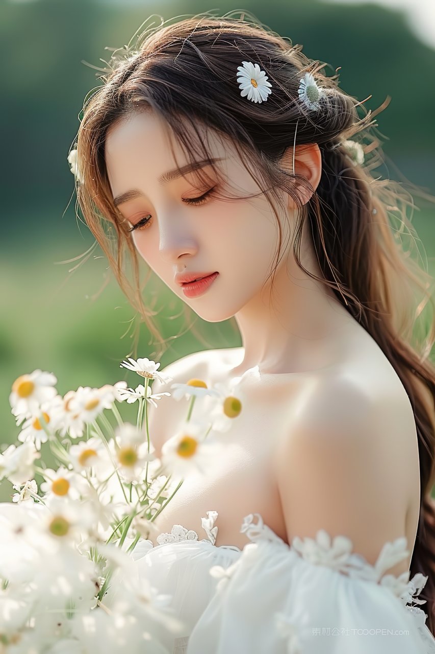 女性青春年轻彩妆优雅活力少女优美美女