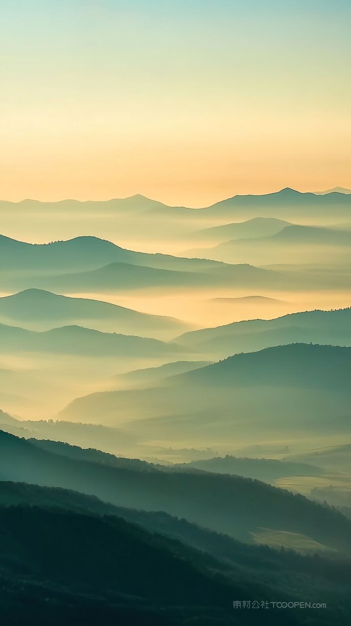 天空自然风景山峰意境群山景观唯美