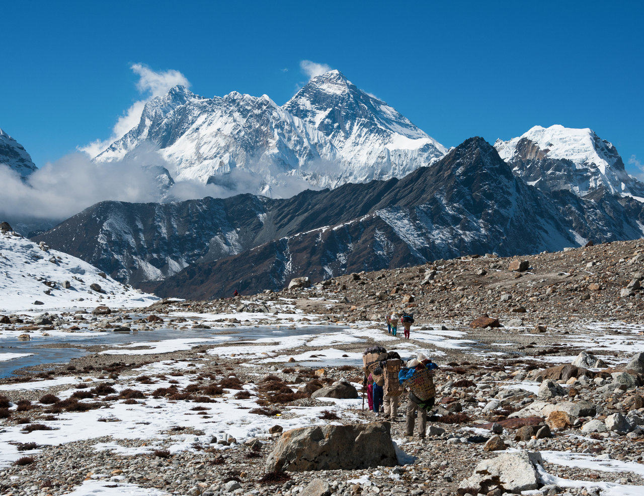 雪山雪景风景画素材