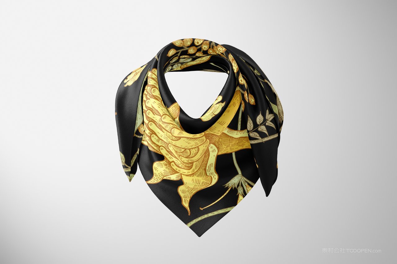 丝绸围巾围脖面料布料印花图案设计展示效果图psd设计素材 (5)
