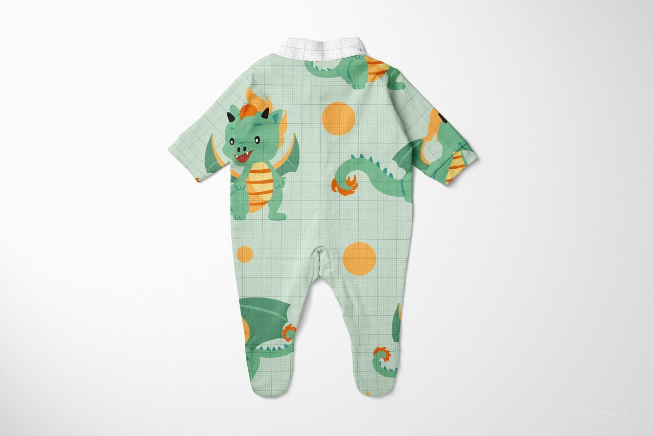 【1387期】2024年红色龙年婴儿爬行服图案印花样机  (6)