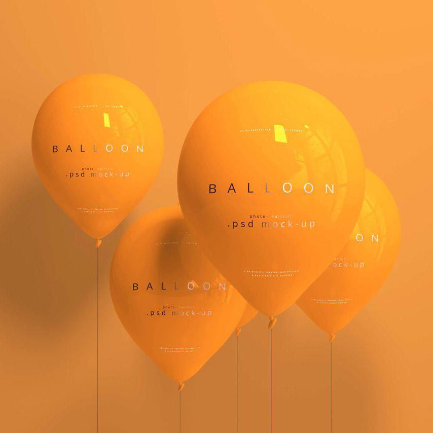 黄色系气球印花样机