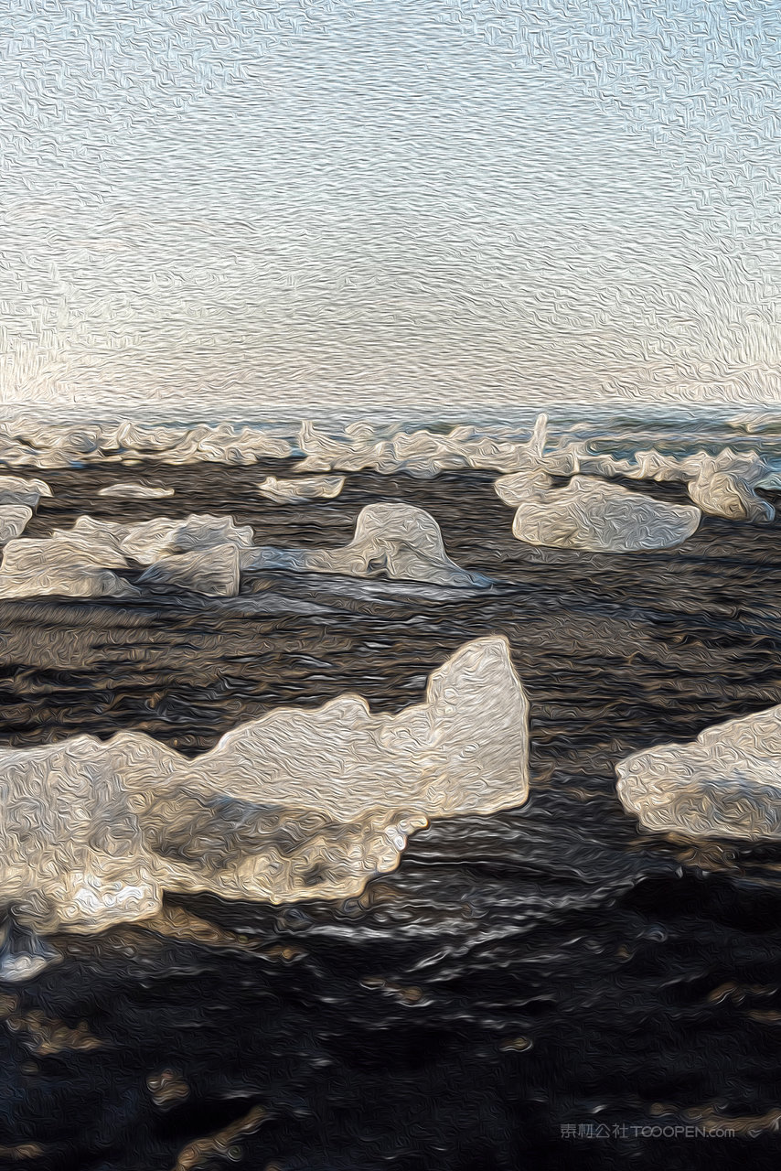 冰川河流高清风景画