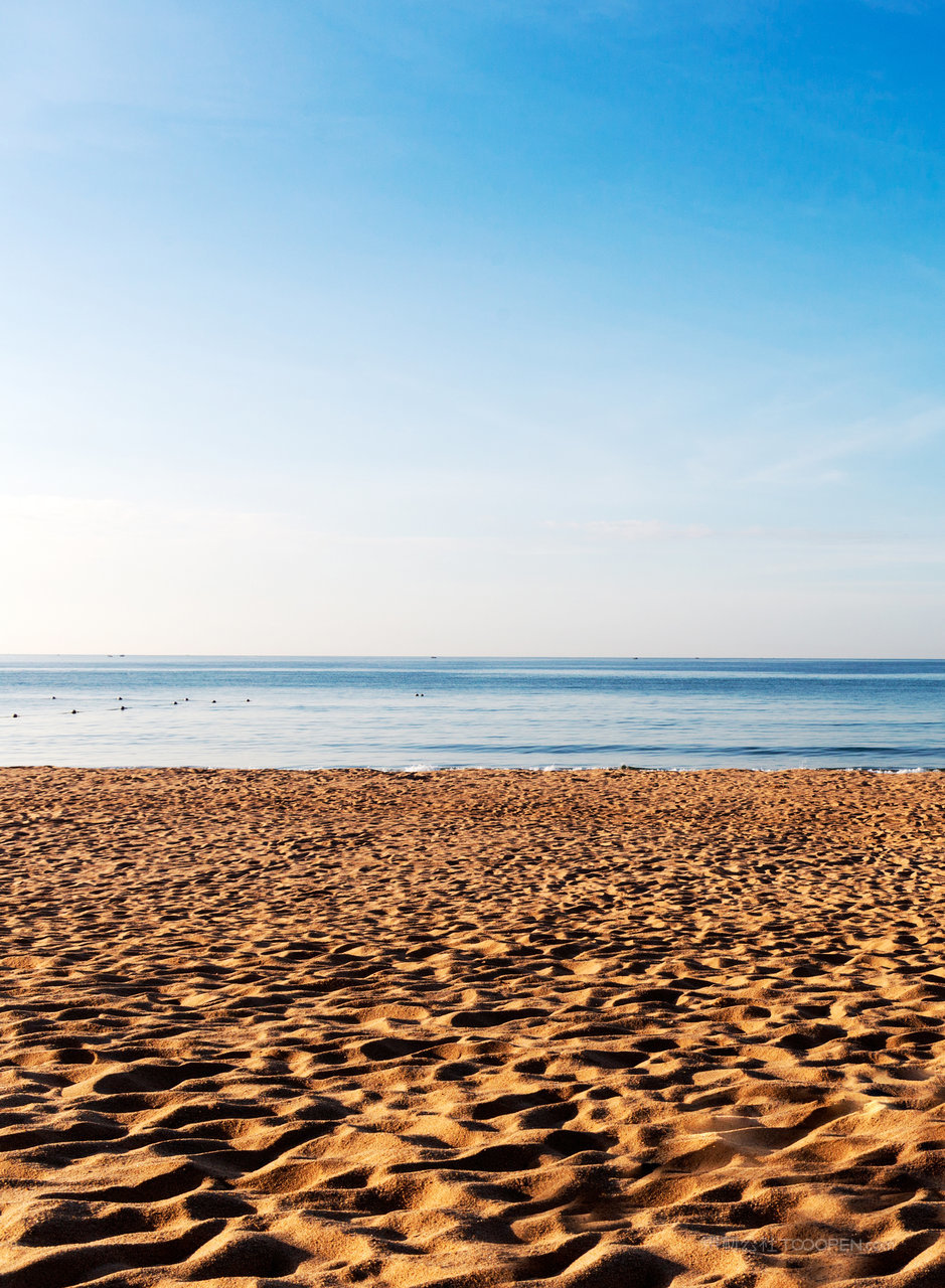 沙滩海岸线风景画