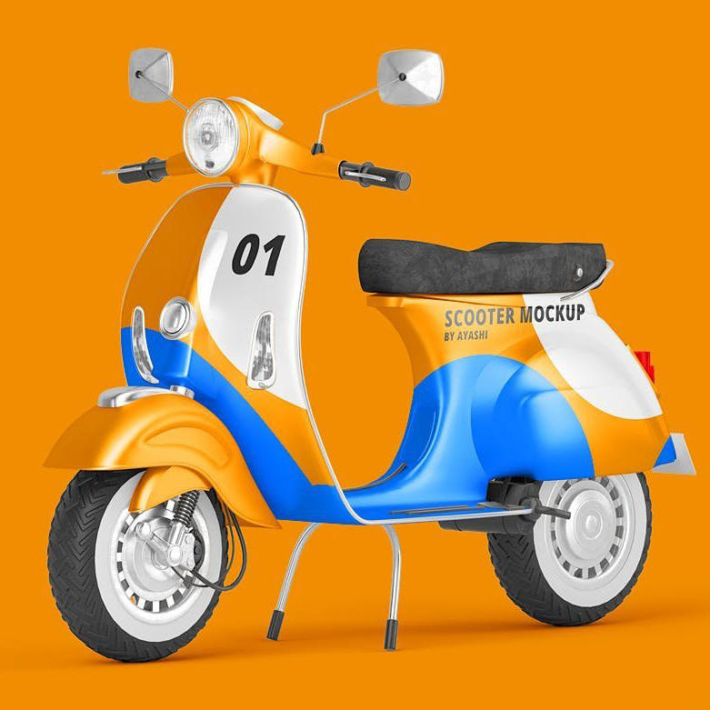 小型摩托车车身广告样机