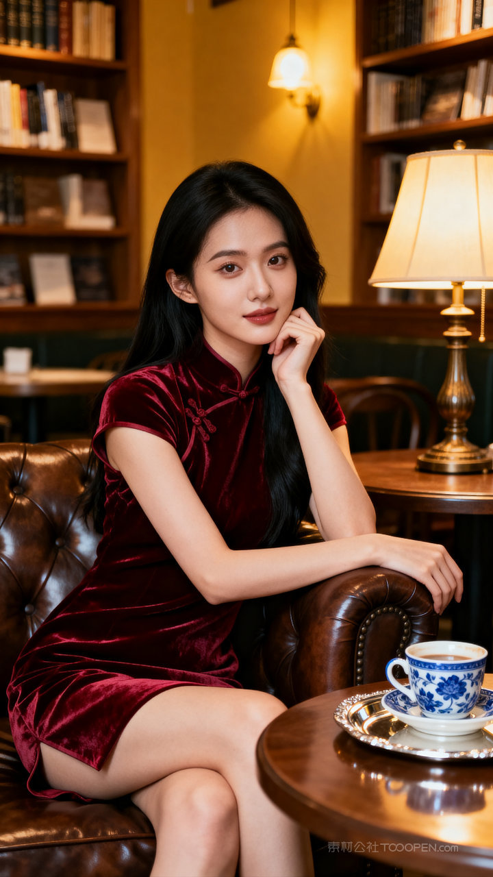 旗袍长腿美女性感女性模特古装气质