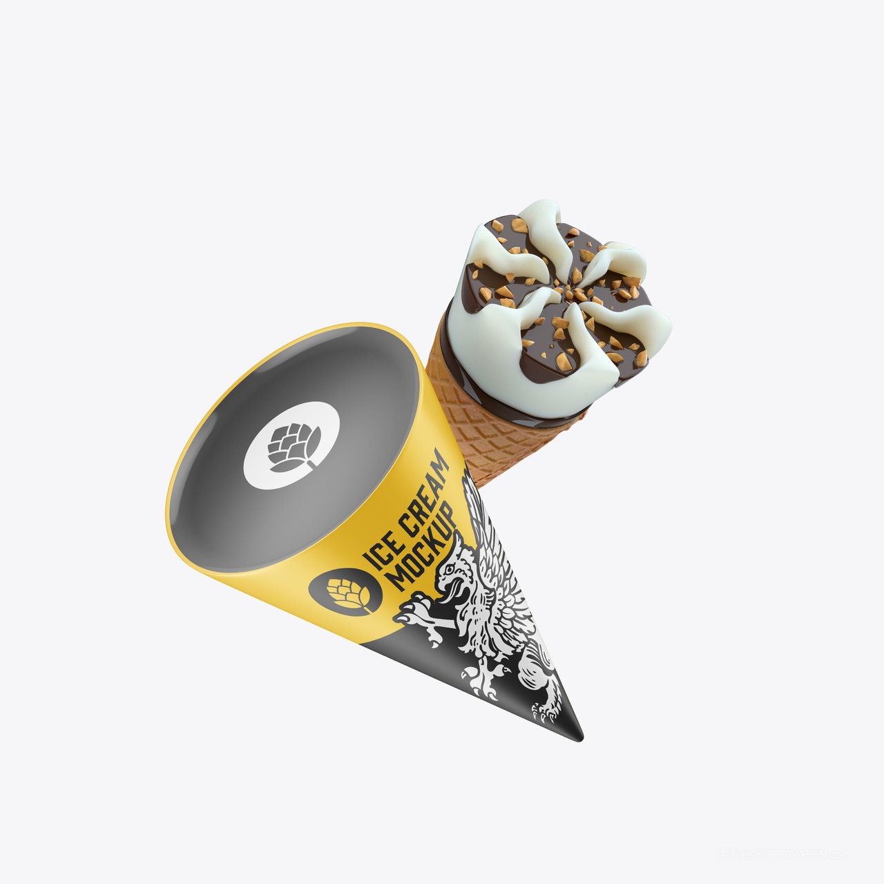 锥形冰淇淋甜筒样机