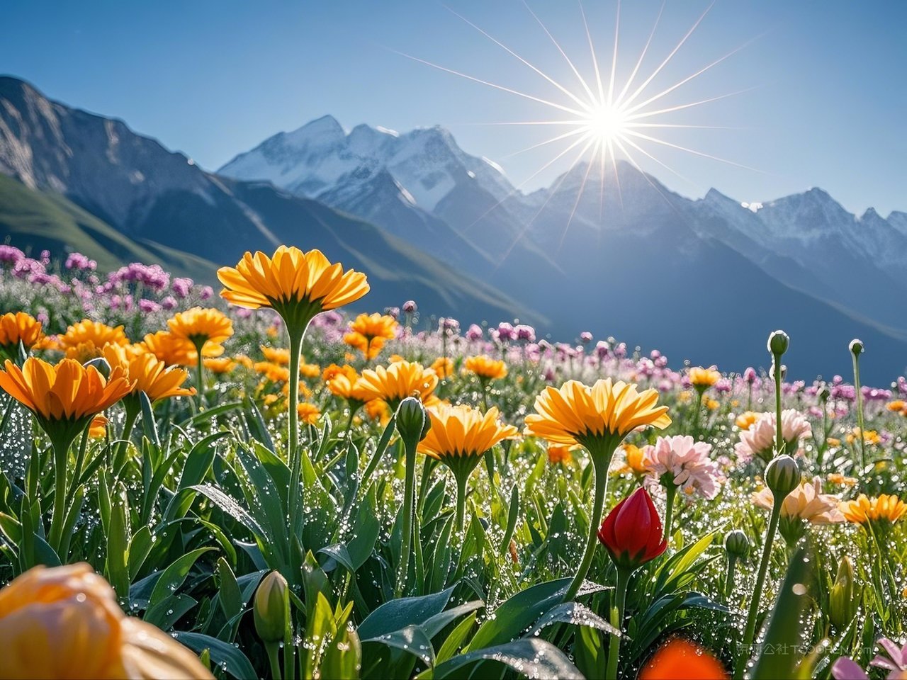 风景风光花海春节景色春天唯美田园