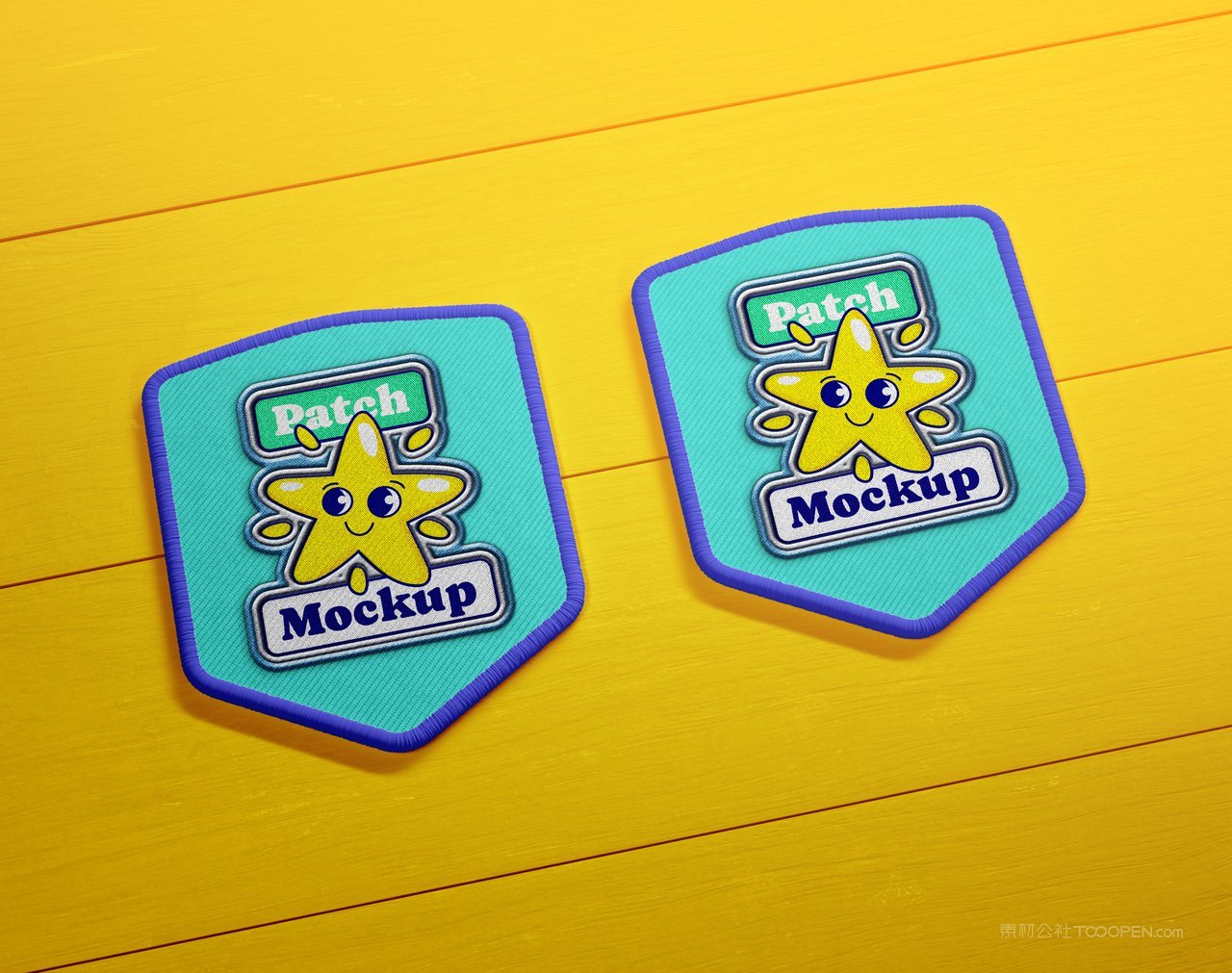 【1634期】卡通圆形方形六边形刺绣徽章样机 (18)