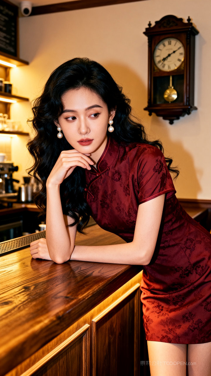 性感气质国风美女旗袍模特女性长腿