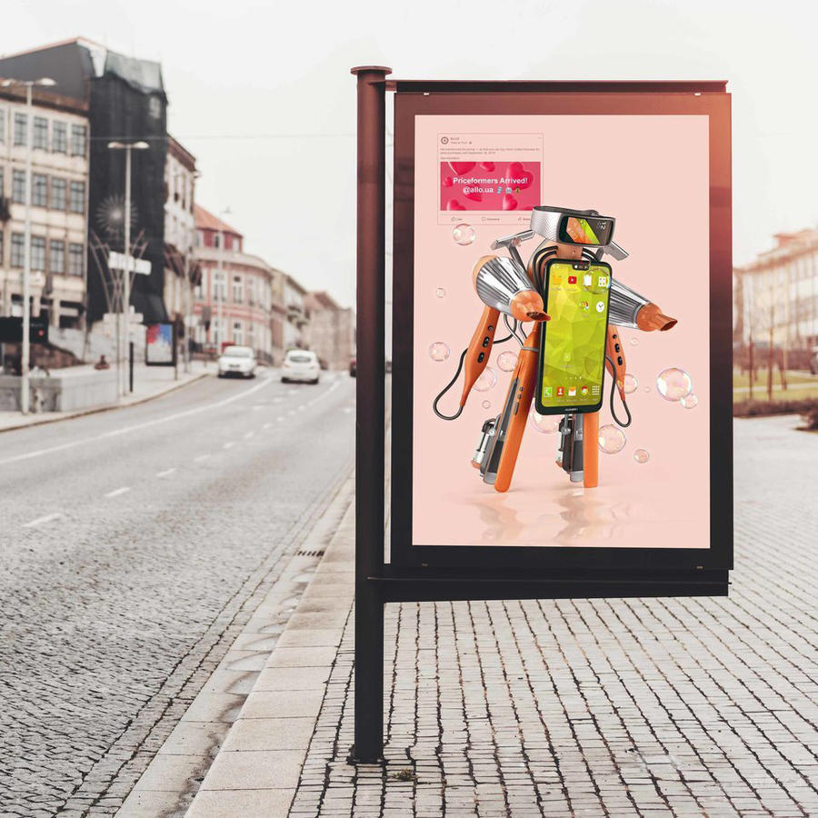 路边广告横幅样机