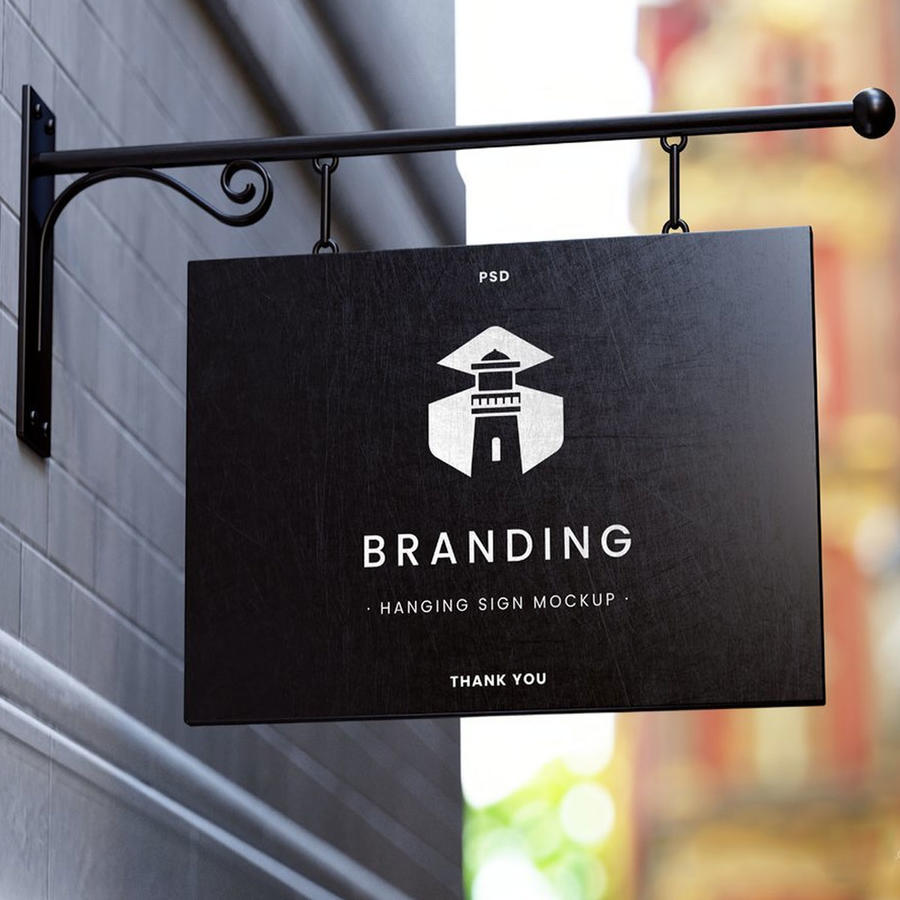 复古壁挂标牌广告牌样机