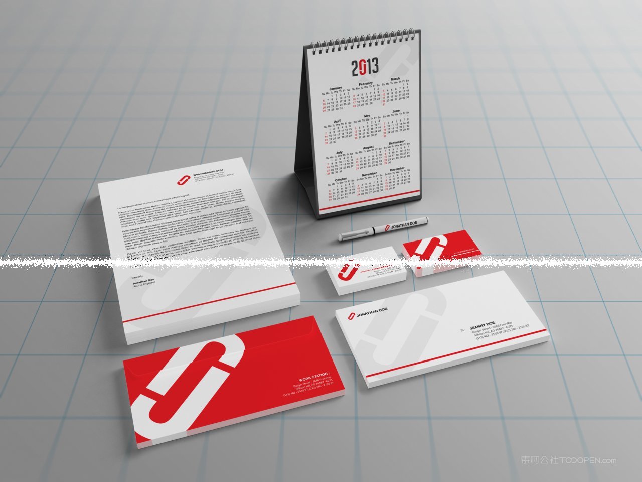桔色精致台历办公用品品牌vi样机