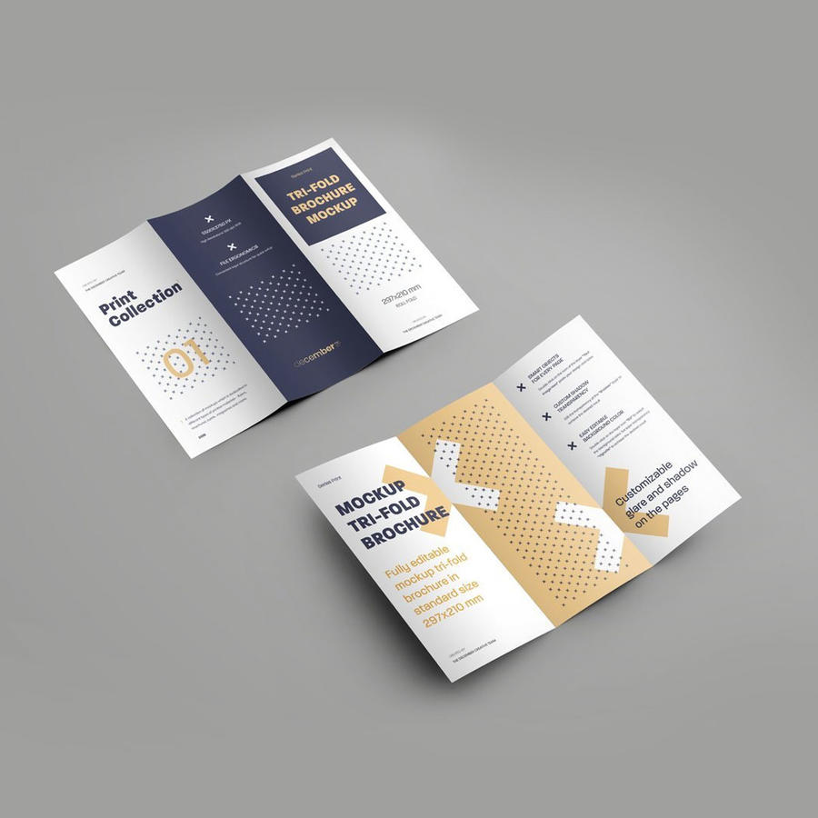 三折小册子样机