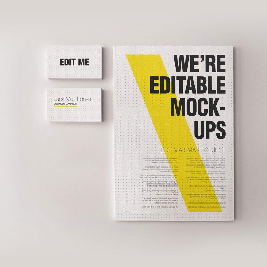 【1271期】柠檬黄公司办公品牌vi样机 (9)