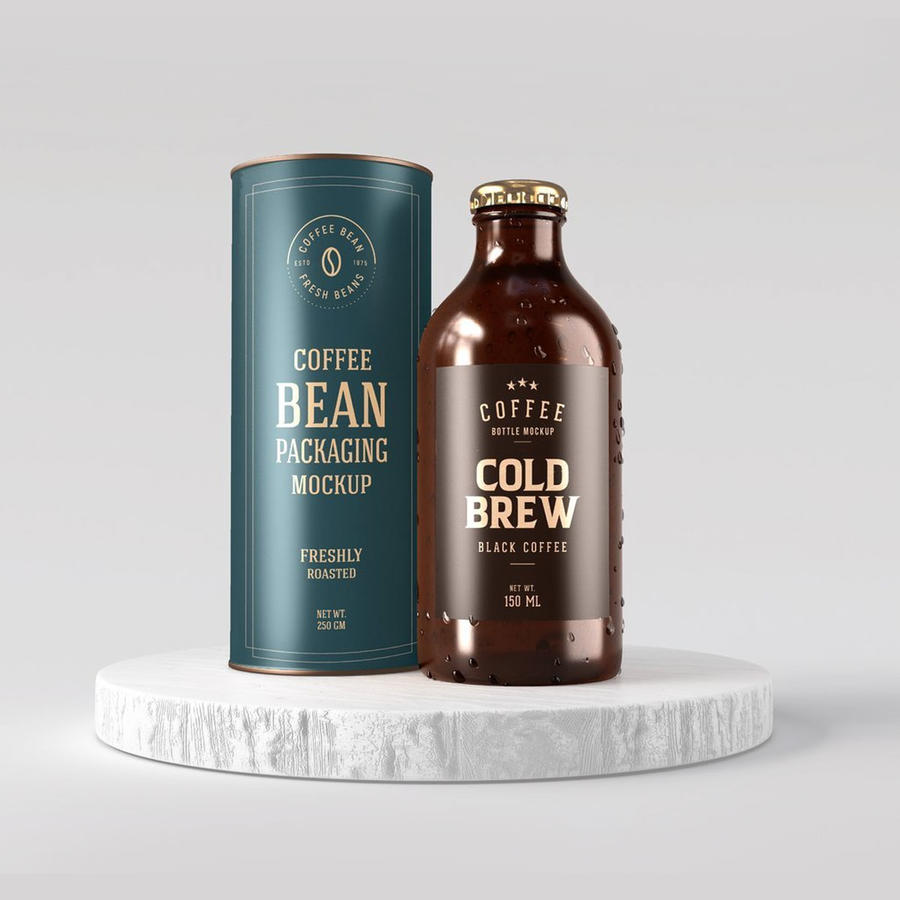 冷泡咖啡瓶标签样机