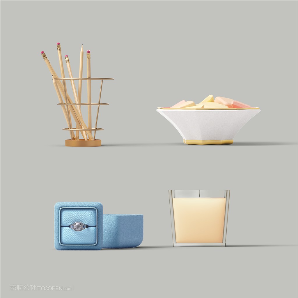 戒指香薰蜡烛女性化妆品样机素材