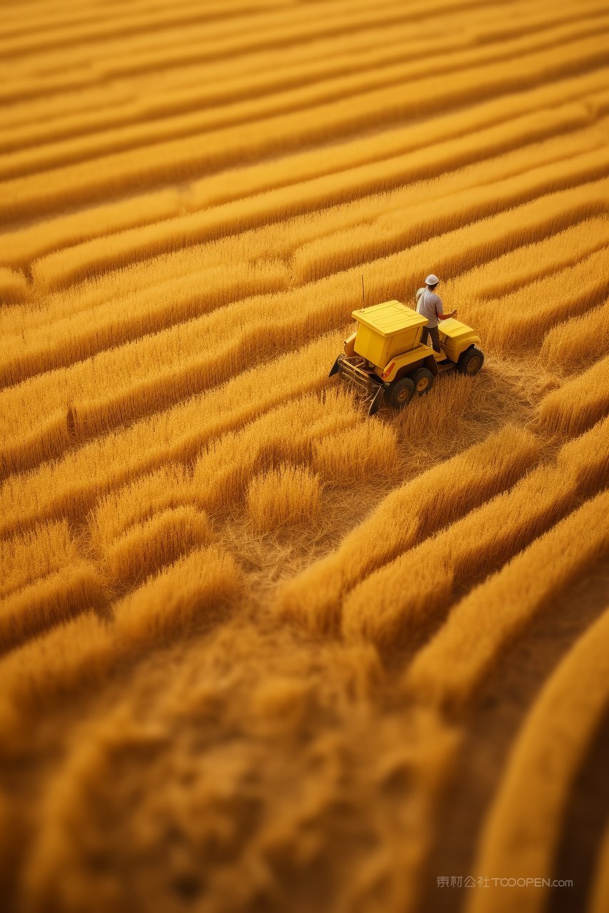 农民收割小麦丰收微观场景丰收小麦粮食