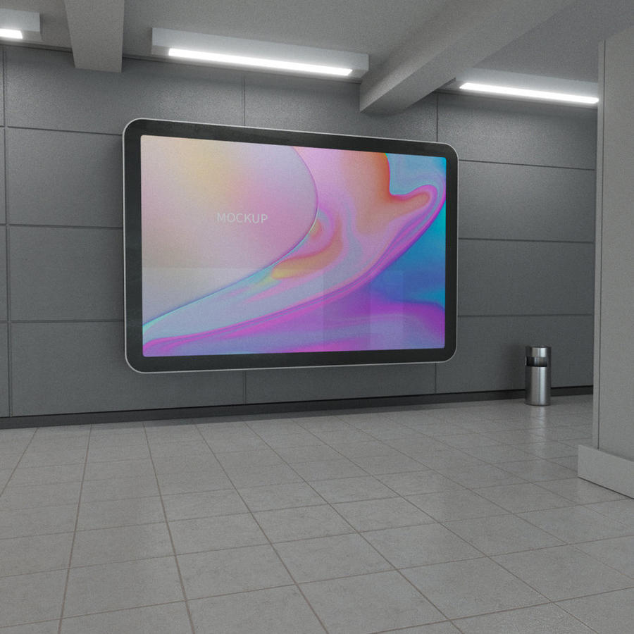 地铁站屏幕海报样机