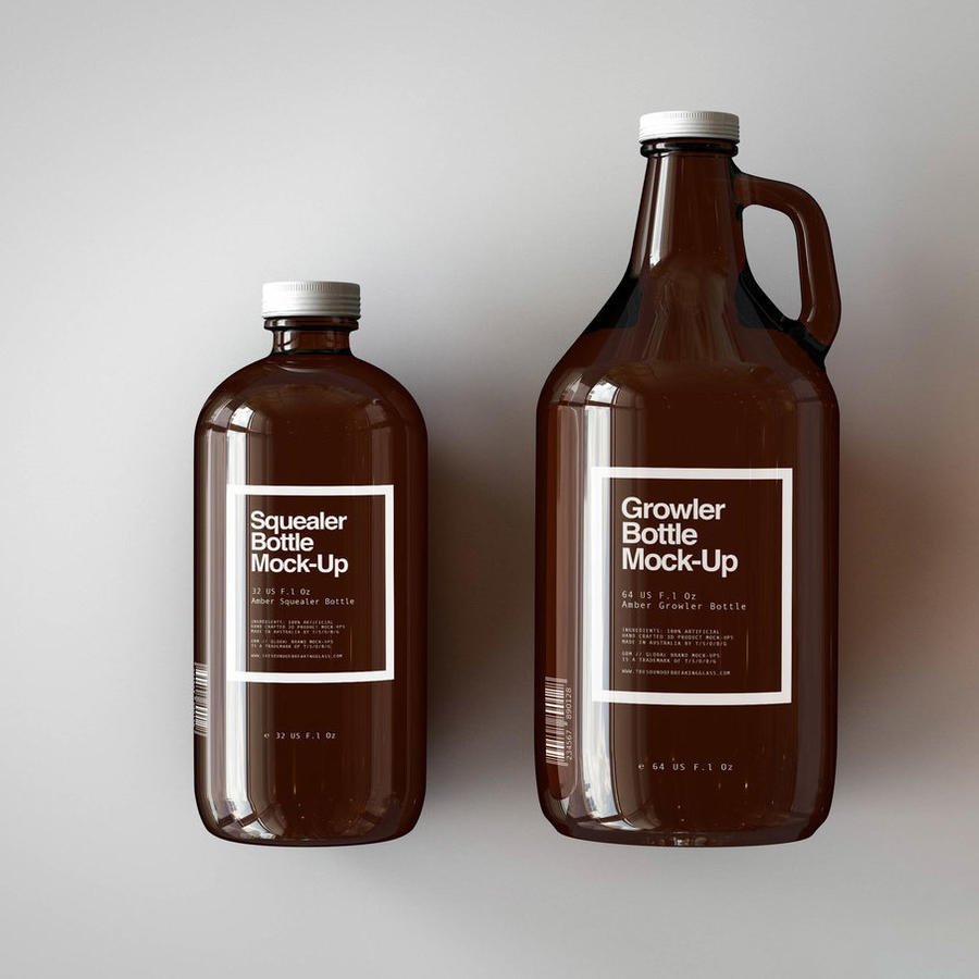 琥珀瓶子标签样机