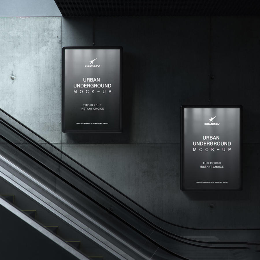 电梯口广告牌海报样机