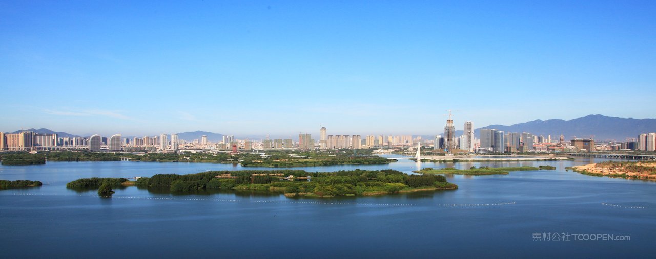 厦门集美湖风景画图片