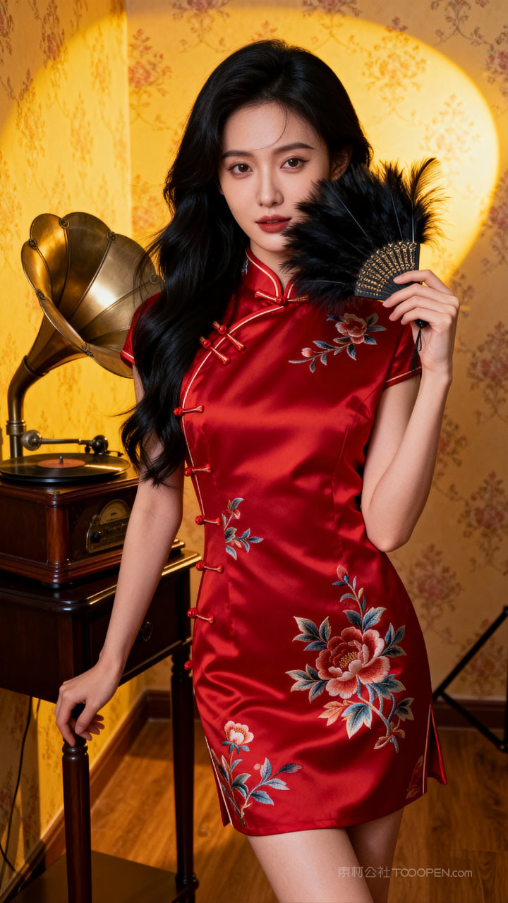 气质旗袍长腿美女模特女性性感