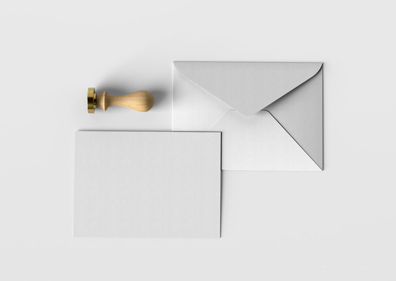 空白信封卡片印章样机