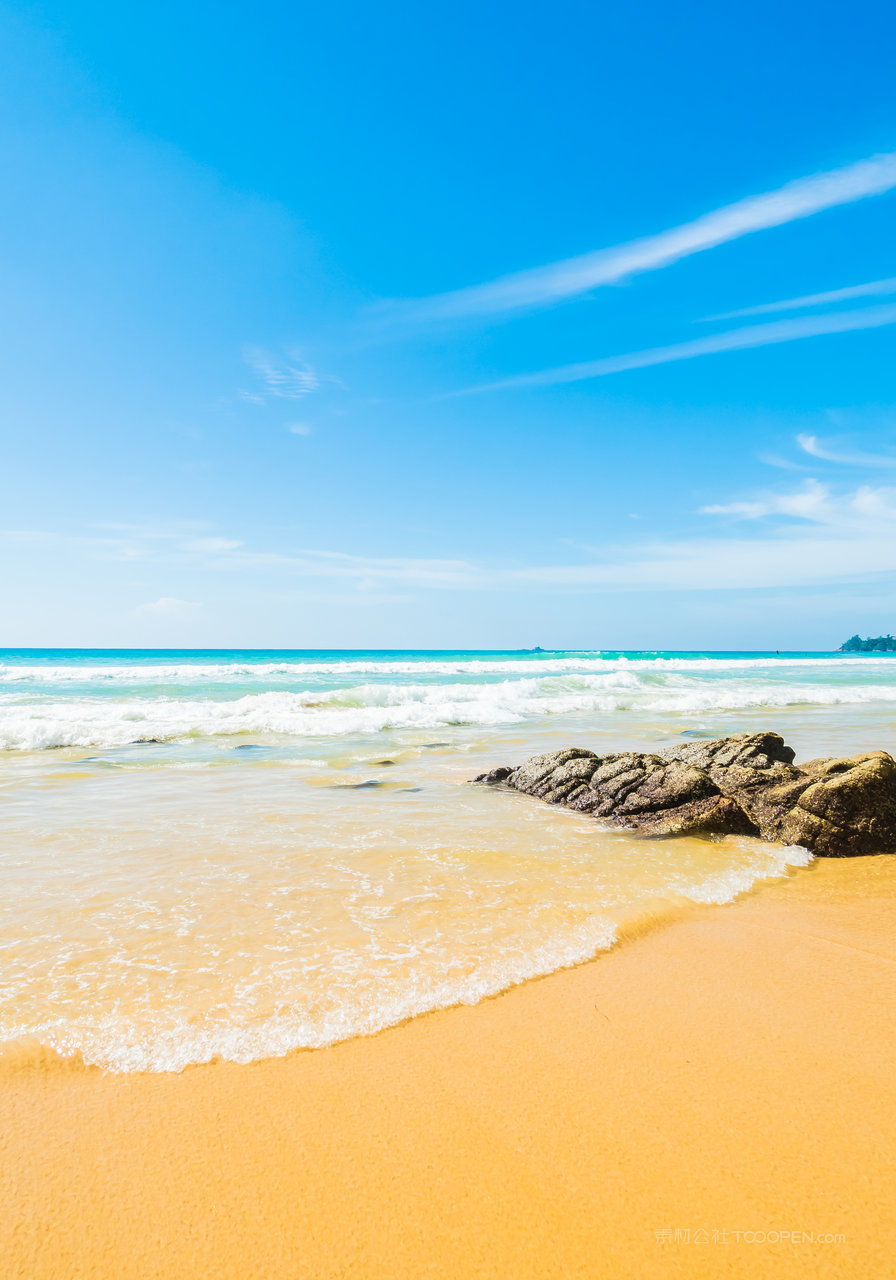 沙滩海景风景画图片素材