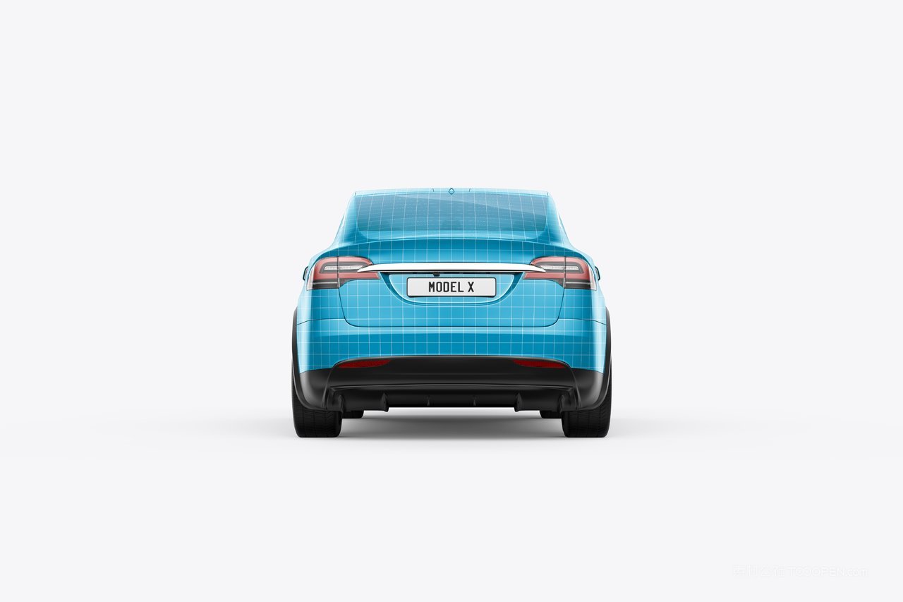 蓝色汽车样机psd素材