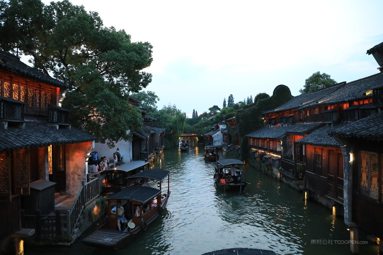 唯美浙江乌镇风景画图片