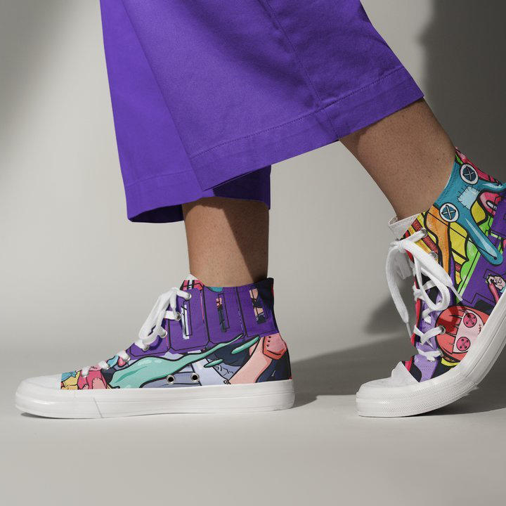 帆布鞋紫色潮流插画高端文旅品牌样机 (1)