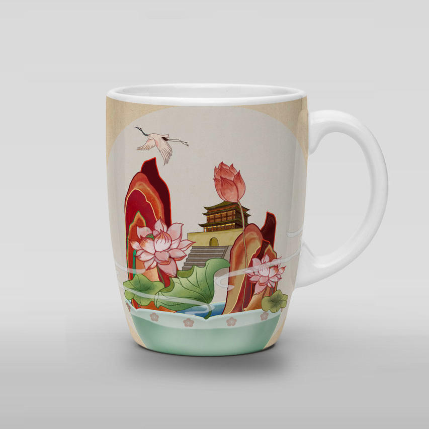 清新简约伴手礼杯子贴图样机