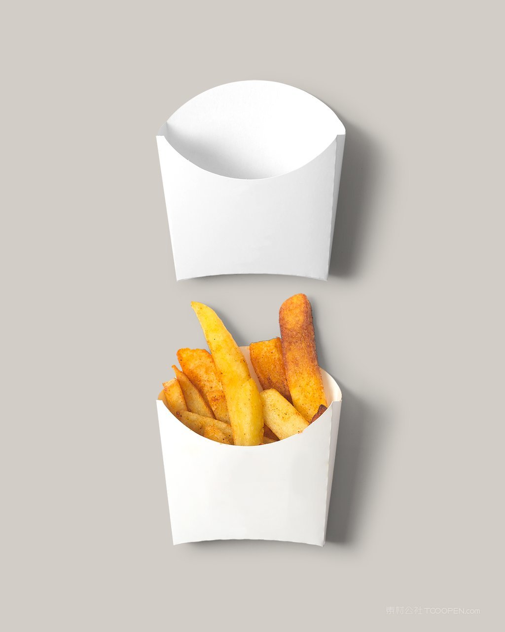 白色一次性炸薯条食品包装样机