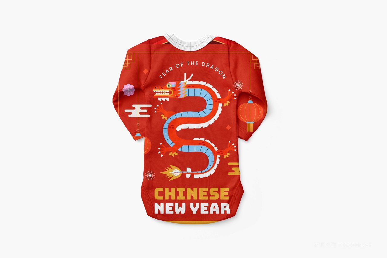 【1387期】2024年红色龙年婴儿抱背睡袋图案印花样机 (2)